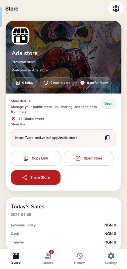 Create a store - Vero - Smart ordering for stores